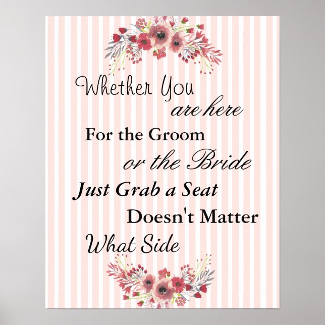 Póster Tabla de asientos del boda, Poster "donde quiera"  (Frente)