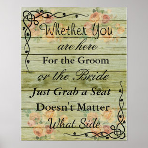 Póster Tabla de asientos del boda, Poster "donde quiera"