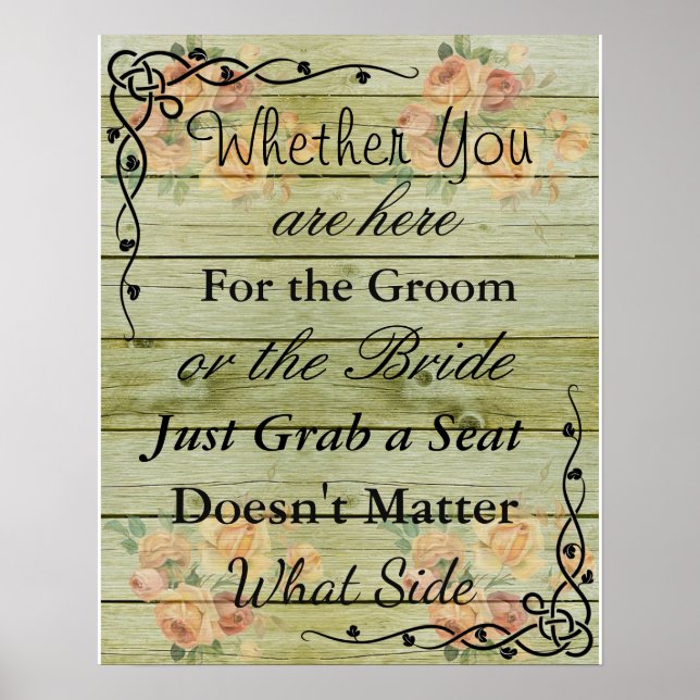 Póster Tabla de asientos del boda, Poster "donde quiera"  (Frente)