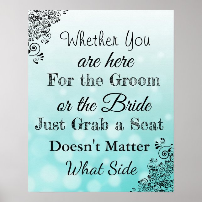 Póster Tabla de asientos del boda, Poster "donde quiera"  (Frente)