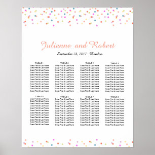 Póster Tabla de asientos festivos de Bodas de confetti