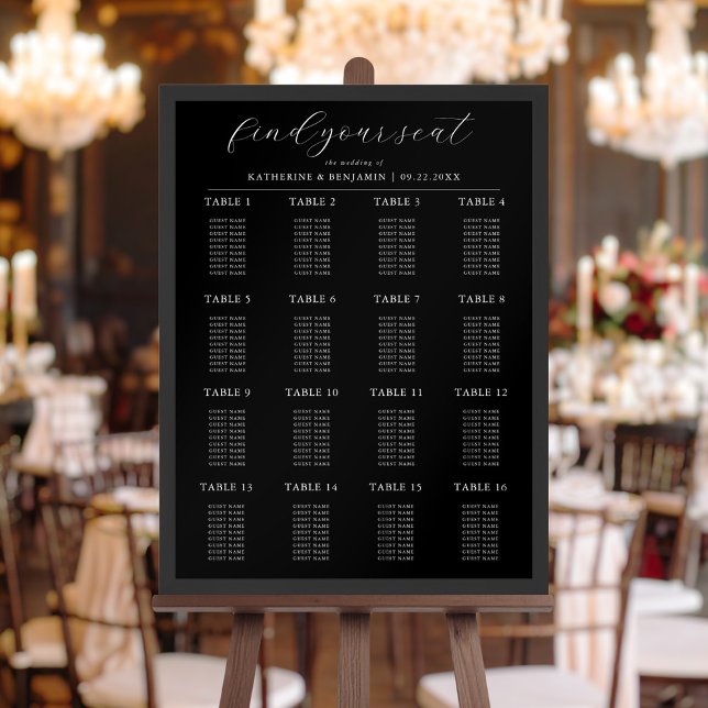 Póster Tabla de asientos Minimalistas modernos para Bodas (Subido por el creador)