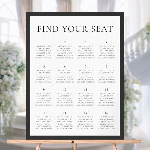 Póster Tabla de asientos Minimalistas modernos para Bodas