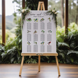 Póster Tabla de asientos para Bodas de aves de Nueva Zela