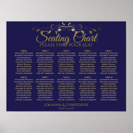 Póster Tabla de asientos para Bodas de mesa 10 simple de 