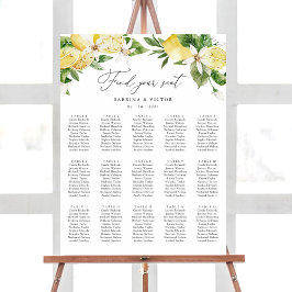Póster Tabla de asientos para Bodas de mesa Lemon Citrus
