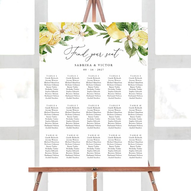 Póster Tabla de asientos para Bodas de mesa Lemon Citrus  (Subido por el creador)