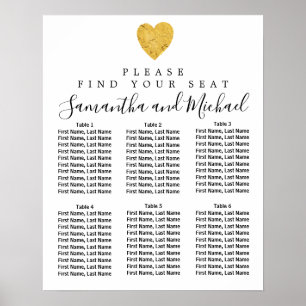 Póster Tabla de asientos para Bodas del corazón del Relie