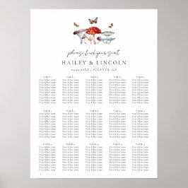 Póster Tabla de asientos para Bodas hongos