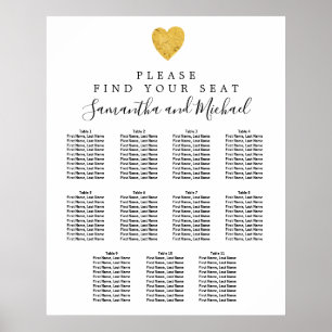 Póster Tabla de asientos para el Boda de 11 tablas del co