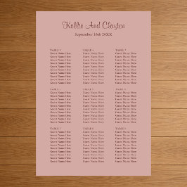 Póster Tabla de asientos para Rosas de Cinnamon 90 Boda