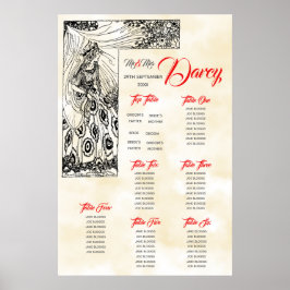 Póster Tabla de asientos Princesa de cuento de hadas con 