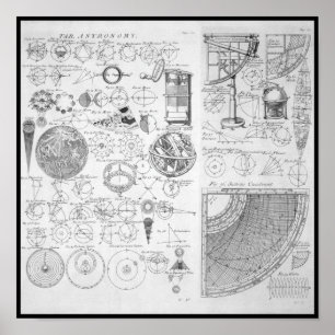 Póster Tabla de Astronomía ~ Ciclopeedia ~ Ephraim Chambe