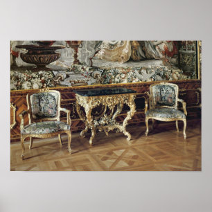 Póster Tabla de consola y dos butacas, 1745