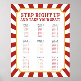 Póster Tabla de distribución de asientos de temas de circ