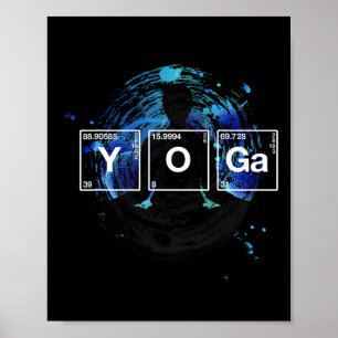 Póster Tabla de elementos periódicos de química de yoga r