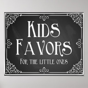 Póster Tabla de favoritas dulces para niños de Chalkboard