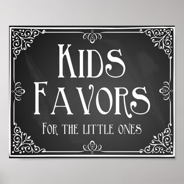 Póster Tabla de favoritas dulces para niños de Chalkboard (Frente)