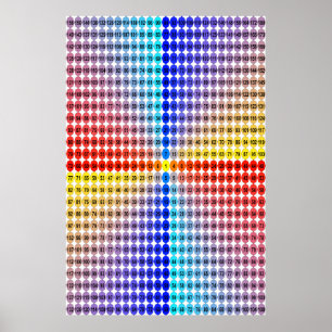 Póster Tabla de multiplicación espiral - cuadrado