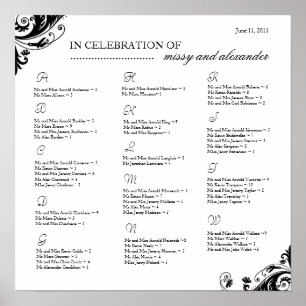 Póster Tabla de organización de asientos ~ Personalizado