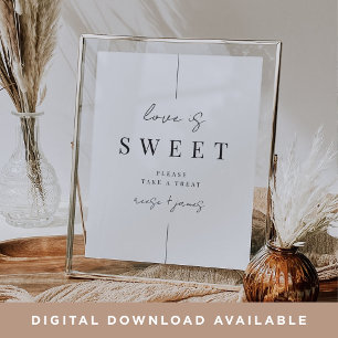 Póster Tabla de postre de Boda de guión mínimo moderno