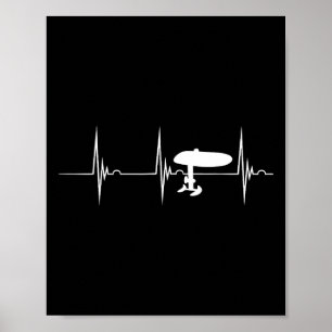 Póster Tabla de surf con hidroala eléctrico Efoil Latido 