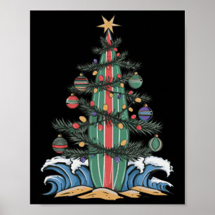 Póster Tabla de surf de árbol de Navidad _1