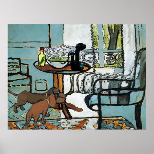 Póster Tabla de teléfonos y estilo Matisse de Dachshunds