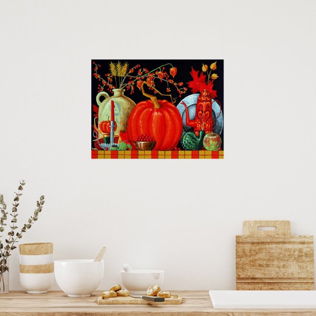 Póster Tabla festiva de otoño 24x18 (Cocina)