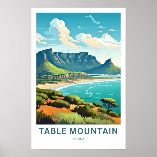 Póster Tabla Montaña África Viajes impresos (Frente)
