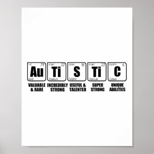 Póster Tabla Periódica Autista Au Ti S Ti C De Los Elemen