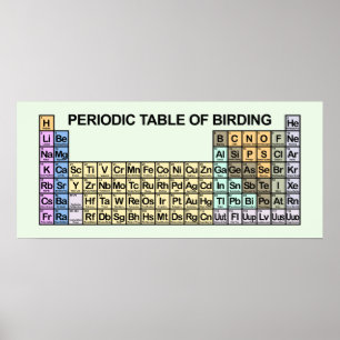 Póster Tabla periódica de Birding