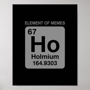 Póster Tabla periódica de la ciencia 67 Elemento Meme de