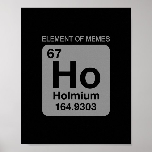 Póster Tabla periódica de la ciencia 67 Elemento Meme de  (Frente)