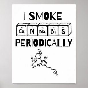 Póster Tabla periódica del día divertido de marihuana Cie