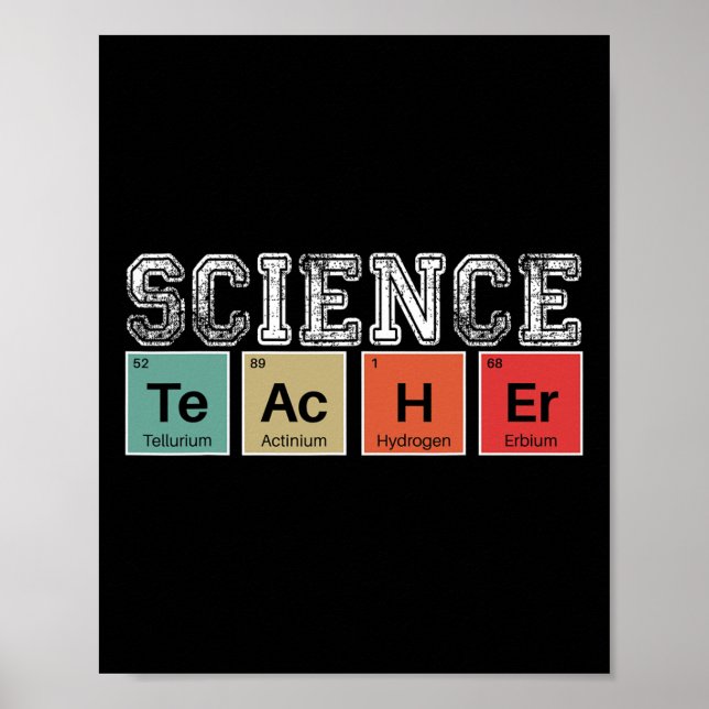Póster Tabla Periódica Del Profesor De Ciencia De Un Ense (Frente)