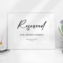 Póster Tabla reservada Poster de Rótulo Boda imprimible