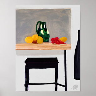 Póster Tabla y herramienta abstracta moderna con vida fij