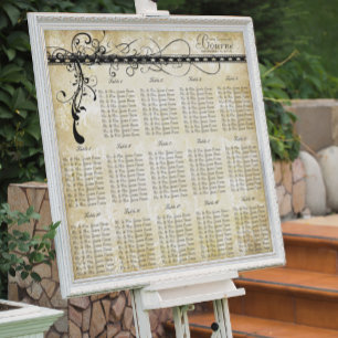 Póster Tablas de Gráficos de Asientos Elegantes del Renac