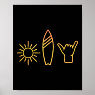 Póster Tablas de surf surfista surf vintage playa verano 