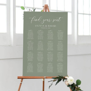 Póster Tablas Verde Salvia 16 Encuentra tu asiento Gráfic