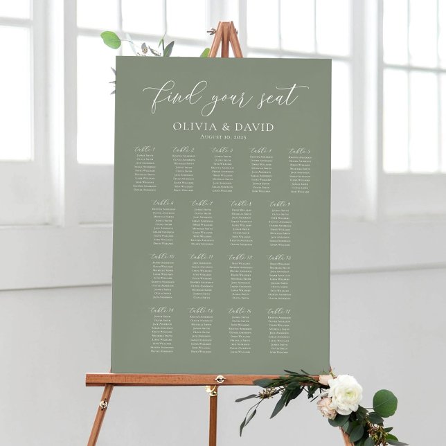 Póster Tablas Verde Salvia 17 Encuentra tu asiento Gráfic (Subido por el creador)