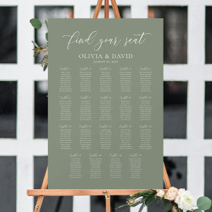 Póster Tablas Verde Salvia 19 Encuentra tu asiento Gráfic
