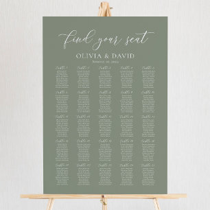 Póster Tablas Verde Salvia 25 Encuentra tu Asiento Gráfic