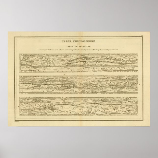 Póster Table Theodosian Dite Card Peutinger (Frente)
