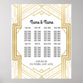 Póster Table Wedding Gatsby Art Deco 1920s Poster Seating