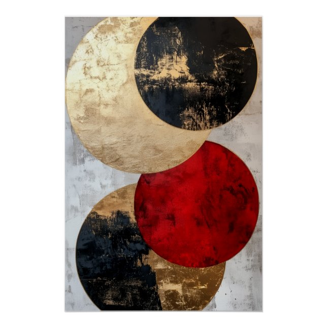 Póster Tableau Abstrait Cercles Géométriques – Art Contem (Anverso)