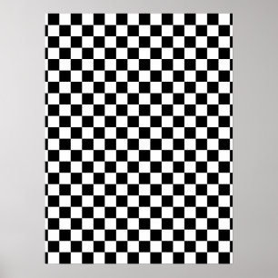 Póster Tablero de ajedrez negro y blanco