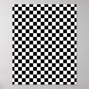 Póster Tablero de ajedrez negro y blanco