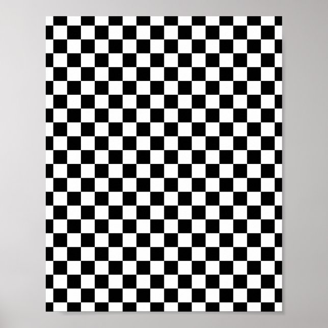 Póster Tablero de ajedrez negro y blanco (Frente)